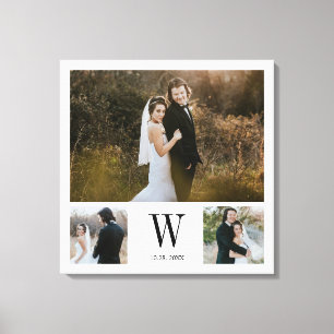 Personalisierte Monogramm-3-Fotomaterial Leinwanddruck