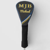 Personalisierte Monogramm 3 Initialen Eleganter Go Golf Headcover (Vorderseite)