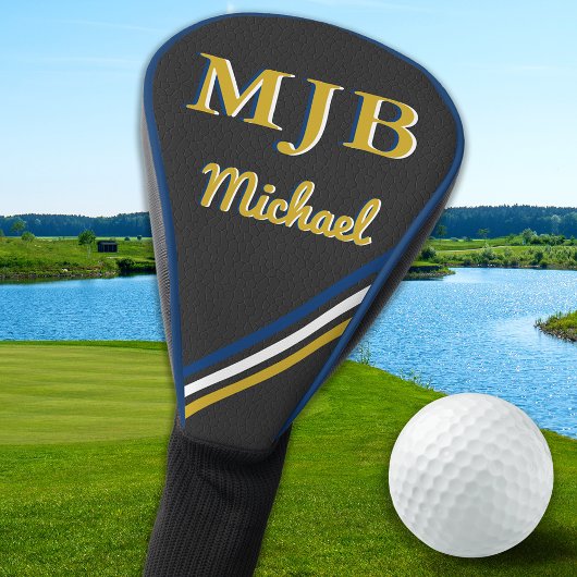 Personalisierte Monogramm 3 Initialen Eleganter Go Golf Headcover