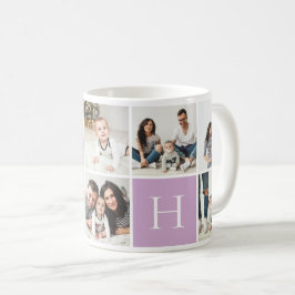 Personalisierte Monogramm-9-FotoCollage Kaffeetasse