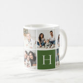 Personalisierte Monogramm-9-FotoCollage Kaffeetasse (VorderseiteRechts)