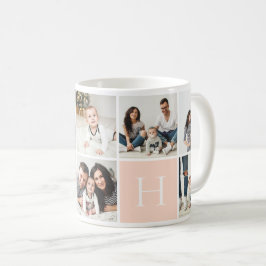 Personalisierte Monogramm-9-FotoCollage Kaffeetasse