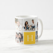 Personalisierte Monogramm-9-FotoCollage Kaffeetasse (VorderseiteRechts)