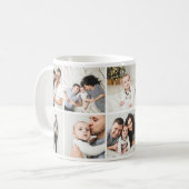 Personalisierte Monogramm-9-FotoCollage Kaffeetasse (Vorderseite Links)