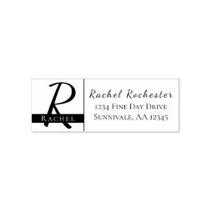 Personalisierte Monogramm-Adressselbstfarbige Brie Permastempel