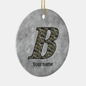 Personalisierte Monogramm-Anfangsbuchstabe B Horte Keramik Ornament (Rechts)