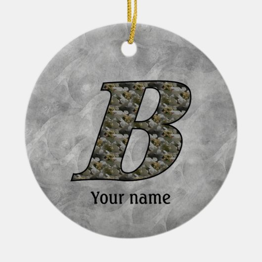 Personalisierte Monogramm-Anfangsbuchstabe B Horte Keramik Ornament (Vorne)