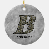 Personalisierte Monogramm-Anfangsbuchstabe B Horte Keramik Ornament (Hinten)