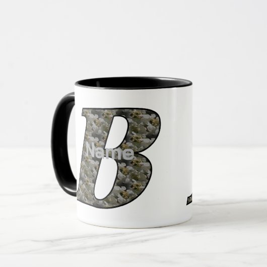 Personalisierte Monogramm-Anfangsbuchstabe B Horte Tasse (Vorderseite Links)