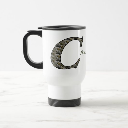 Personalisierte Monogramm Anfangsbuchstabe C Horte Reisebecher (Links)
