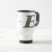 Personalisierte Monogramm Anfangsbuchstabe E Horte Reisebecher (VorderseiteRechts)