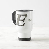 Personalisierte Monogramm Anfangsbuchstabe E Horte Reisebecher (Vorderseite Links)