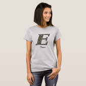 Personalisierte Monogramm-Anfangsbuchstabe E Horte T-Shirt (Vorne ganz)