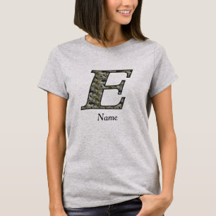 Personalisierte Monogramm-Anfangsbuchstabe E Horte T-Shirt