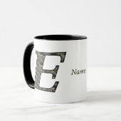 Personalisierte Monogramm-Anfangsbuchstabe E Horte Tasse (Vorderseite Links)