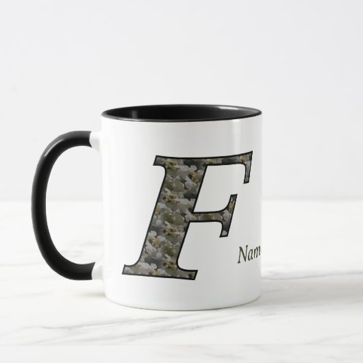 Personalisierte Monogramm Anfangsbuchstabe F Horte Tasse (Links)