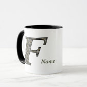 Personalisierte Monogramm Anfangsbuchstabe F Horte Tasse (Vorderseite Links)