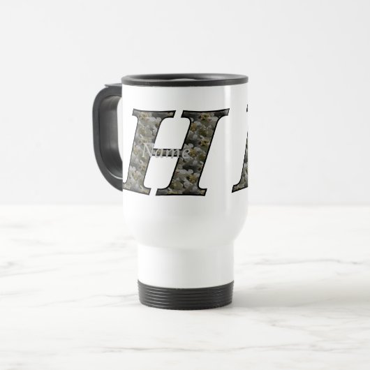 Personalisierte Monogramm Anfangsbuchstabe H Horte Reisebecher (Vorderseite Links)