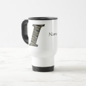 Personalisierte Monogramm-Anfangsbuchstabe I Horte Reisebecher (Vorderseite Links)