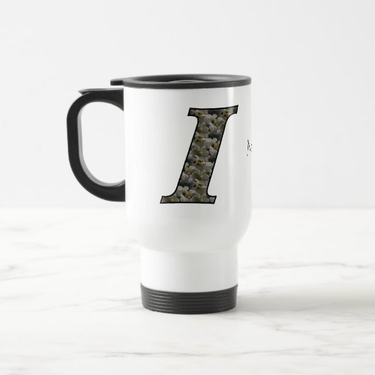 Personalisierte Monogramm-Anfangsbuchstabe I Horte Reisebecher (Links)