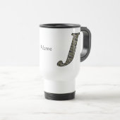 Personalisierte Monogramm-Anfangsbuchstabe J Horte Reisebecher (VorderseiteRechts)