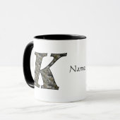 Personalisierte Monogramm Anfangsbuchstabe K Horte Tasse (Vorderseite Links)
