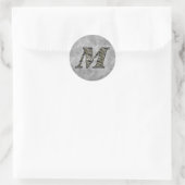 Personalisierte Monogramm Anfangsbuchstabe M Horte Runder Aufkleber (Tasche)