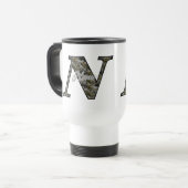 Personalisierte Monogramm Anfangsbuchstabe N Horte Reisebecher (Vorderseite Links)