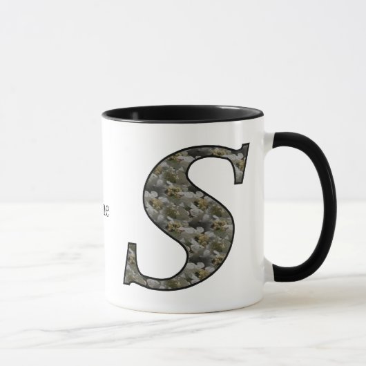 Personalisierte Monogramm-Anfangsbuchstabe S Horte Tasse (Rechts)