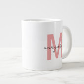 Personalisierte Monogramm Anfangsbuchstaben Name Jumbo-Tasse (Vorderseite Rechts)