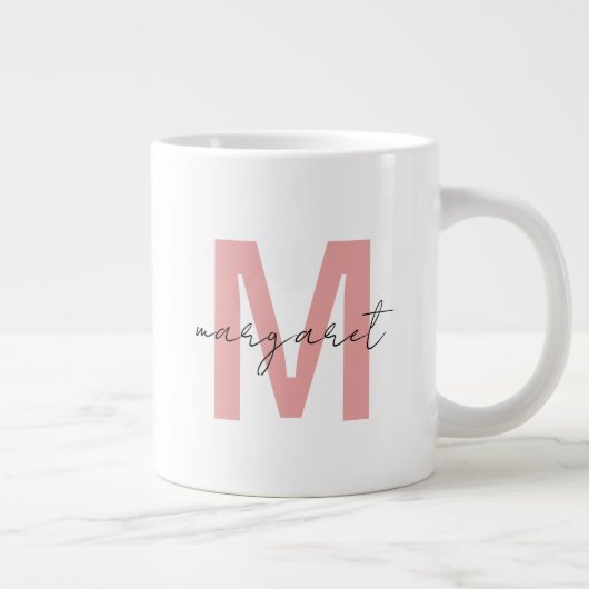 Personalisierte Monogramm Anfangsbuchstaben Name Jumbo-Tasse (Rechts)