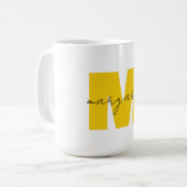 Personalisierte Monogramm Anfangsbuchstaben Name Kaffeetasse (Vorderseite Links)