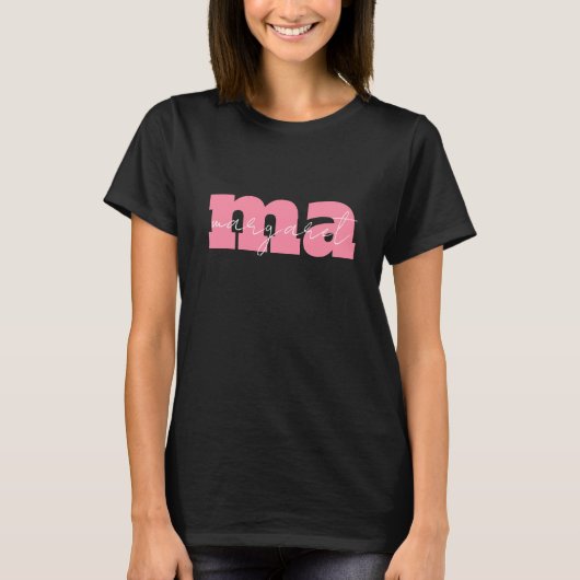 Personalisierte Monogramm Anfangsbuchstaben Name T-Shirt (Vorderseite)