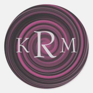 Personalisierte Monogramm-Anfangsbuchstaben Pflaum Runder Aufkleber
