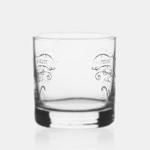 Personalisierte Monogramm-Anzeige mit Whiskey Whiskyglas (Links)