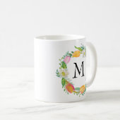 Personalisierte Monogramm, Aquarellfarben, rosa Tu Kaffeetasse (VorderseiteRechts)