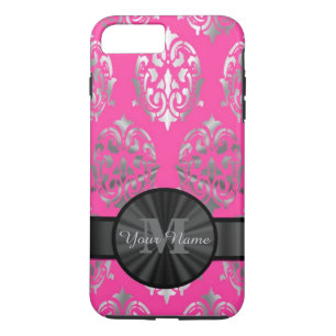 Personalisierte Monogramm aus rosa und silberfarbe Case-Mate iPhone Hülle
