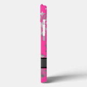 Personalisierte Monogramm aus rosa und silberfarbe Case-Mate iPhone Hülle (Rückseite / Links)