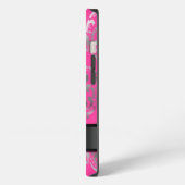 Personalisierte Monogramm aus rosa und silberfarbe iPhone Hülle (Linke Seite)
