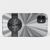 personalisierte Monogramm aus schlichtem Silber Case-Mate iPhone Hülle (Rückseite (Horizontal))