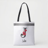 Personalisierte monogramm bearbeitbare j-Blume Tasche (Vorderseite)