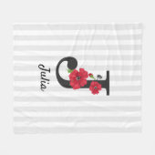Personalisierte monogramm bearbeitbare J-Text rote Fleecedecke (Vorderseite (Horizontal))