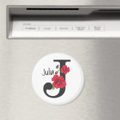 Personalisierte monogramm bearbeitbare J-Text rote Magnet (In Situ (Geschirrspüler))