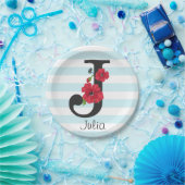 Personalisierte monogramm bearbeitbare J-Text rote Pappteller (Party)