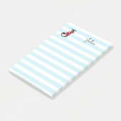 Personalisierte monogramm bearbeitbare J-Text-rote Post-it Klebezettel (angewinkelt)