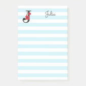 Personalisierte monogramm bearbeitbare J-Text-rote Post-it Klebezettel (Vorderseite)