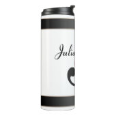 Personalisierte monogramm bearbeitbare J-Text-rote Thermosbecher (Nach links gedreht)