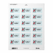 Personalisierte monogramm bearbeitbare mtextrote B Adressaufkleber (Vorne)