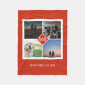 Personalisierte Monogramm benutzerdefinierte 4-Fot Fleecedecke (Vorderseite)