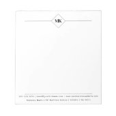 Personalisierte Monogramm Beruflich Notizblock (Vorderseite)